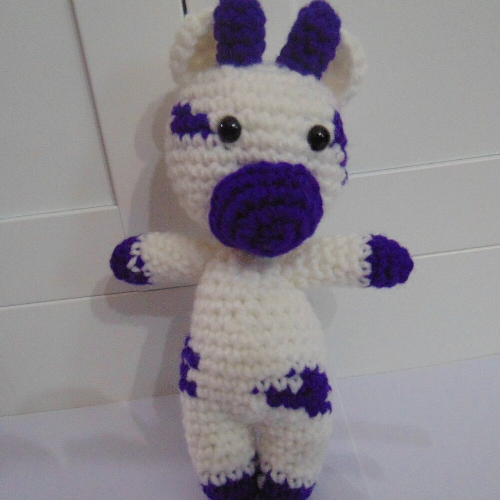 Crochet Purple and White Cow